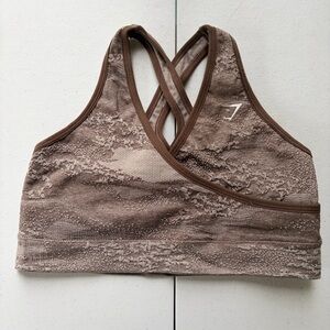 Gymshark Brown Camo Sports Bra